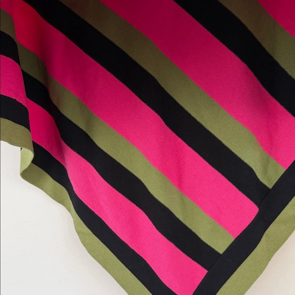 INC International Concepts Pink and Green Striped Poncho - Picture 4 of 6